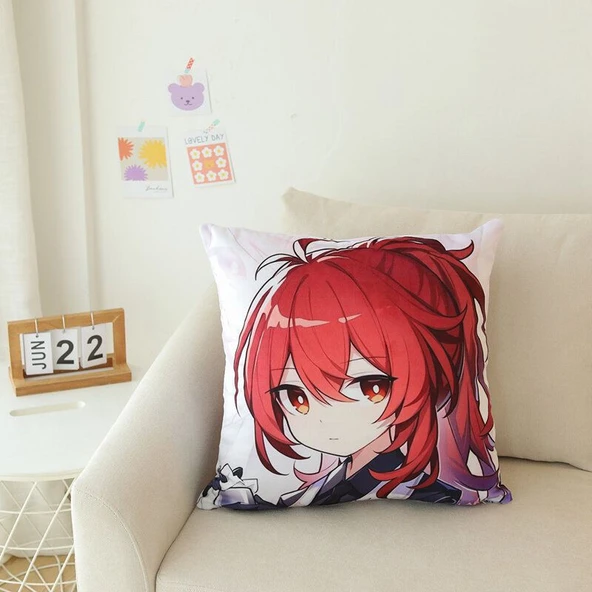 Genshin Impact Yun Jin Desenli Peluş Yastık - 45x45cm - 11