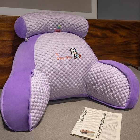 Çizgi Film Hayvan Peluş Bel Destek Yastığı - Unicorn 60x40cm
