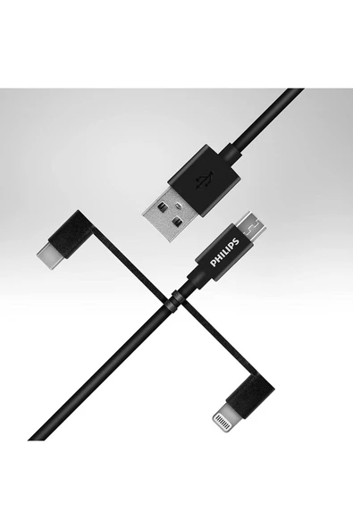 Philips Mfi Lisanslı 3in1 Micro-lightining-type-c Hızlı Şarj Kablosu 1.2m Dlc3104T - 5