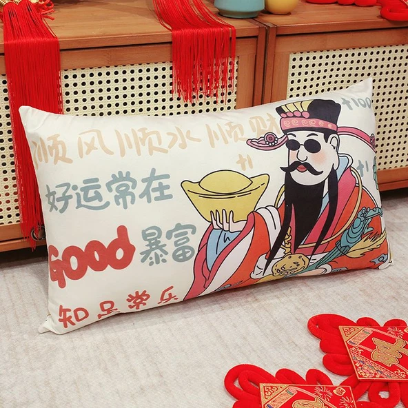 Caishin Peluş Yastık - Shunfeng Shunshui - 60x35cm