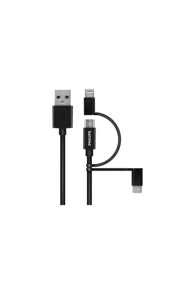 Philips Mfi Lisanslı 3in1 Micro-lightining-type-c Hızlı Şarj Kablosu 1.2m Dlc3104T