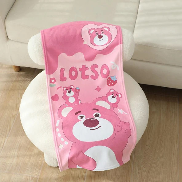 Winnie the Pooh Desenli Flanel Havlu - 75x35cm - 12