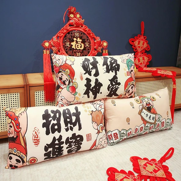 Caishin Peluş Yastık - Caiyuan Guangjin - 45x26cm - 10