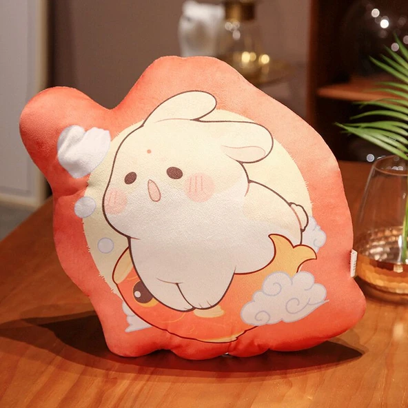 Tatlı Rüya Tavşan Desenli Peluş Yastık - 35x45cm - 8