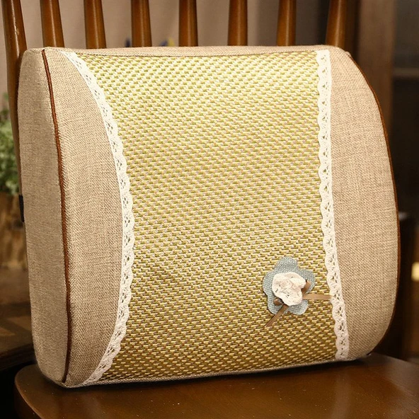 Lateks Memory Foam Bel Destek Yastığı - Açık Gri - 33x30x11cm