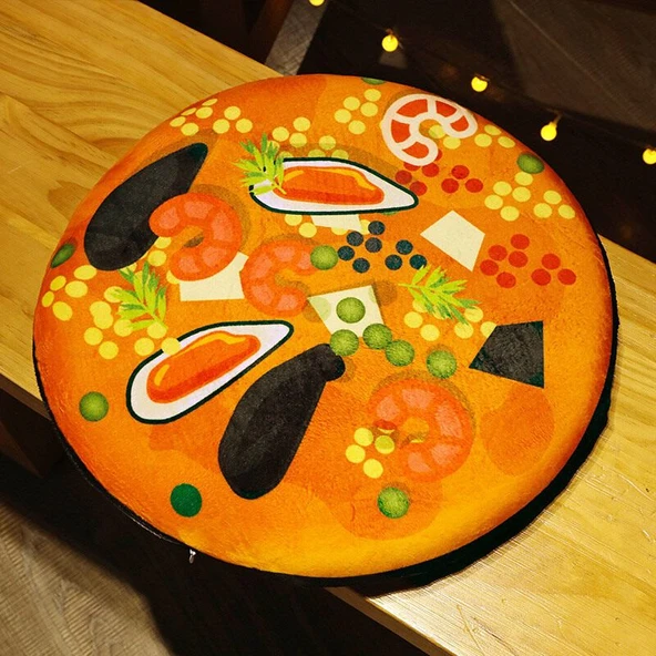 Hafızalı Köpük Oturma Minderi - Alman Sosisli Pizza - 40cm - 8