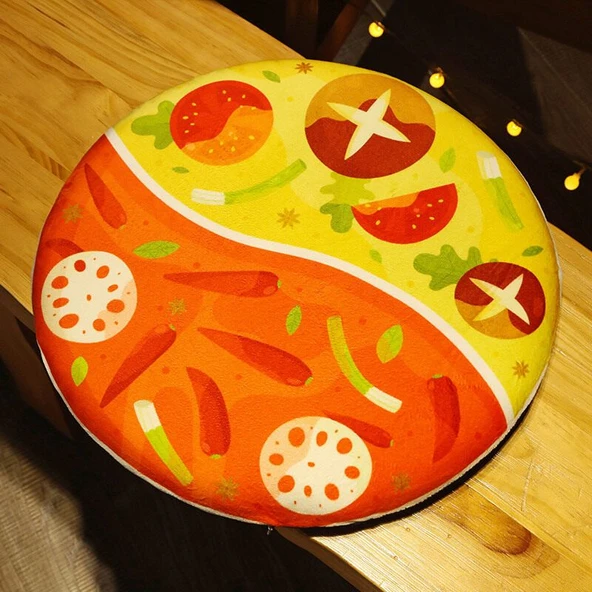 Hafızalı Köpük Oturma Minderi - Alman Sosisli Pizza - 40cm - 4
