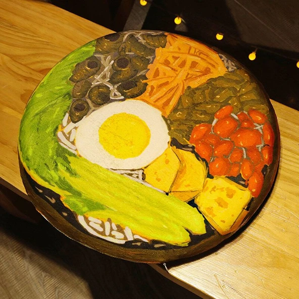 Hafızalı Köpük Oturma Minderi - Alman Sosisli Pizza - 40cm - 9