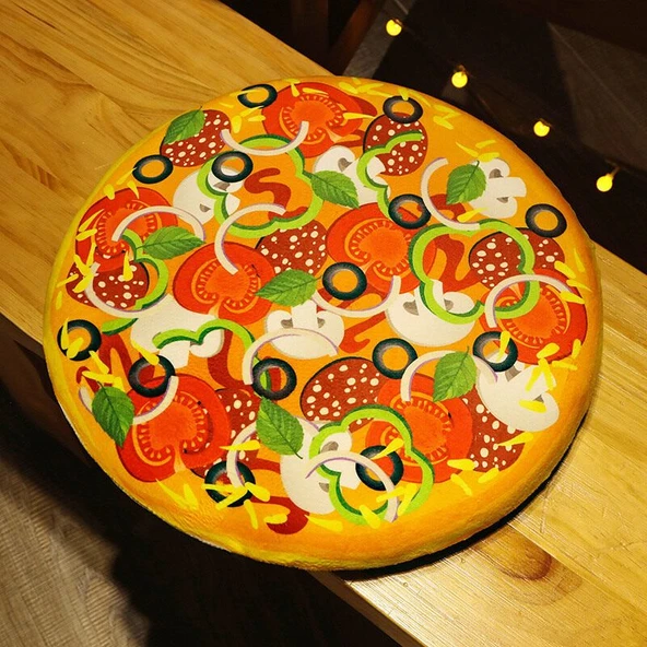 Hafızalı Köpük Oturma Minderi - Alman Sosisli Pizza - 40cm - 6
