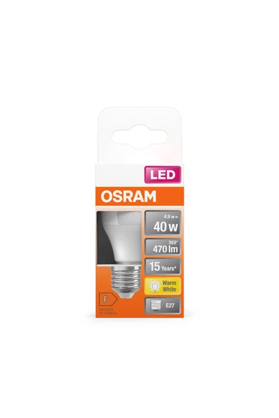 Osram Led 4.9W 2700K 470lm E14 Duy Sarı Işık Top Ampul - 3