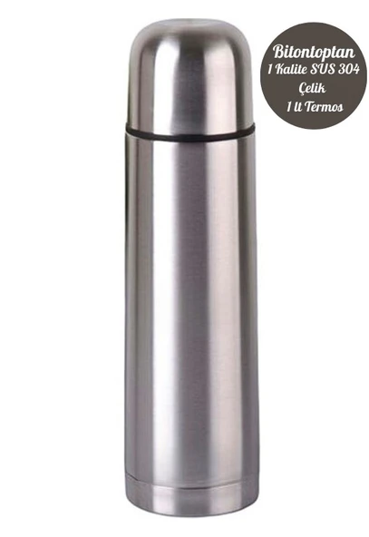 1 Lt Çift Katmanlı SUS 304 Çelik İnox Termos,Süt-Mama-Kamp-Piknik Termosu 12 Saate Kadar Sıcak Soğuk - 3