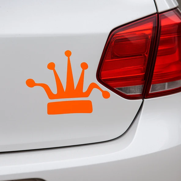 Taç Oto Sticker Turuncu 15x10cm - 2