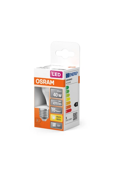 Osram Led 4.9W 2700K 470lm E14 Duy Sarı Işık Top Ampul - 2
