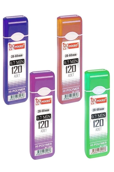 Kalem Ucu 120 li 0.7 mm 2B 4 Paket Çoklu Versatil Kalem Uç Mekanik Uçlu Otomatik Kurşun Mikro Kalem Ucu 60 mm Yumuşak