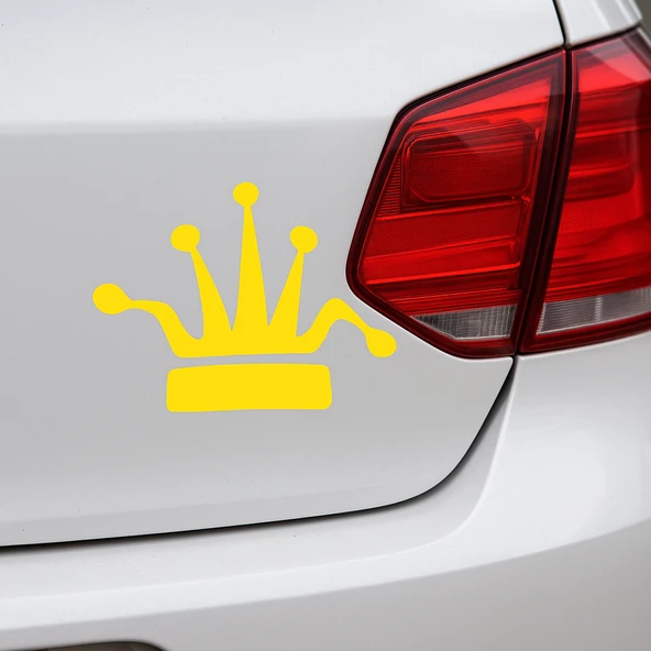 Taç Oto Sticker Sarı 15x10 cm - 2
