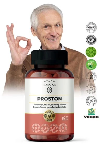Erbatab Proston (Cüce Palmiye- Yakı Otu - Bal Kabağı Tohumu- Pygeum Ekstresi) 60 Kapsül - 4