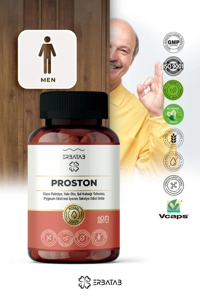 Erbatab Proston (Cüce Palmiye- Yakı Otu - Bal Kabağı Tohumu- Pygeum Ekstresi) 60 Kapsül - 5