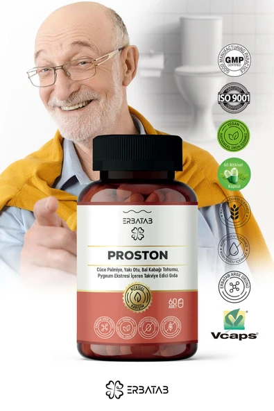 Erbatab Proston (Cüce Palmiye- Yakı Otu - Bal Kabağı Tohumu- Pygeum Ekstresi) 60 Kapsül - 6