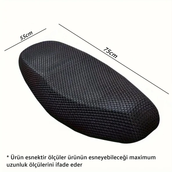 Glanz File Sele Kılıfı 3D Scooter Motosiklet L Beden Koltuk Sele Filesi - 2