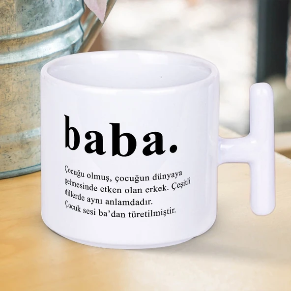 Baba Kelime Anlamı Baskılı T Kupa Bardak-1