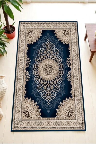 Yumuşak Kadife Dokulu Lacivert Seccade | Diz Acıtmaz Çeyizlik & Hediyelik Seccade Seti - Resim 2