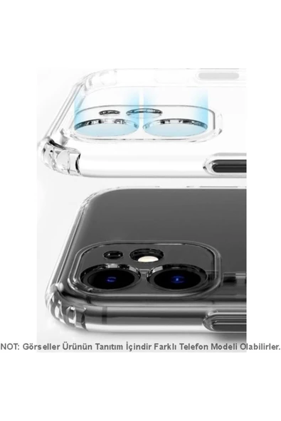 EVAX (TIPALI ŞEFFAF) Iphone 12 Kamera Koruyuculu Şarj Yeri Tıpalı Yumuşak Şeffaf Silikon Kılıf - 3