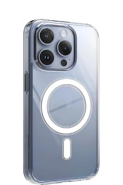 EVAX (SERT MİKA KILIF) iPhone 13 Pro Uyumlu Şeffaf Sert Mika SARARMAZ Magsafe İnce Fit Kılıf