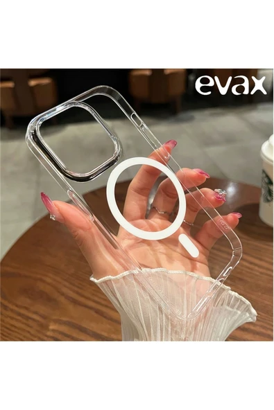 EVAX (SERT MİKA KILIF) iPhone 13 Pro Uyumlu Şeffaf Sert Mika SARARMAZ Magsafe İnce Fit Kılıf - 4
