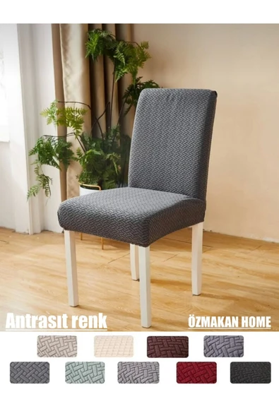 Bemrax Hasır Desen, Antrasit Sandalye Kılıfı