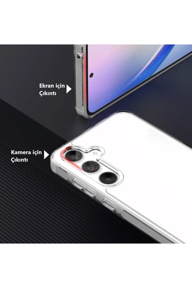 EVAX  (LÜX ŞEFFAF) Samsung A35 Uyumlu Lüx Şeffaf Yumuşak Silikon Kılıf - 3