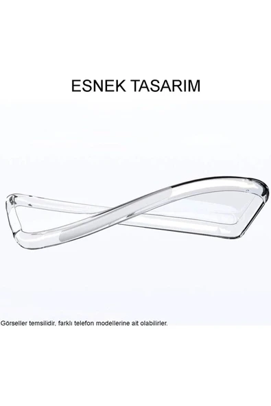 EVAX  (TIPALI ŞEFFAF) Samsung A15 Kamera Koruyuculu Şarj Yeri Tıpalı Yumuşak Şeffaf Silikon Kılıf - 5