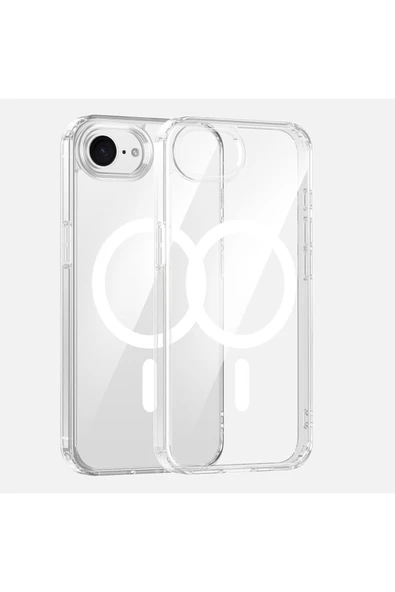 EVAX  (SERT MİKA KILIF) iPhone 16e (2025) Uyumlu Şeffaf Sert Mika SARARMAZ Magsafe İnce Fit Kılıf - 3
