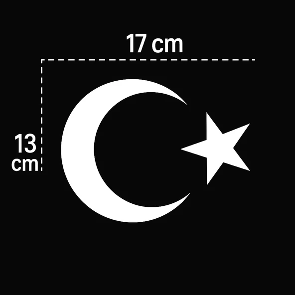 Türk Bayrağı Oto Sticker Beyaz 17x13 cm - 2