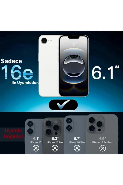 EVAX  (SERT MİKA KILIF) iPhone 16e (2025) Uyumlu Şeffaf Sert Mika SARARMAZ Magsafe İnce Fit Kılıf - 2