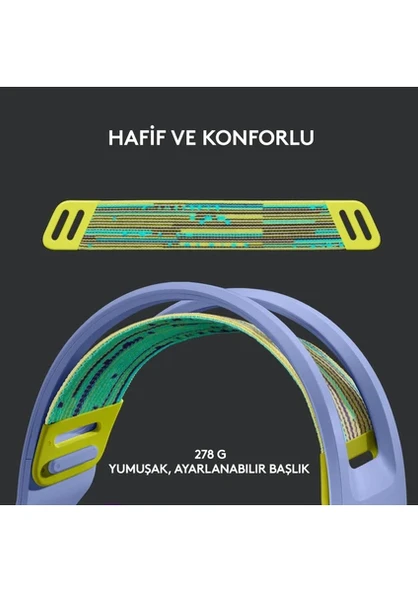 Logitech G G733 LIGHTSPEED RGB Kablosuz 7.1 Surround Ses Oyuncu Kulaklığı - Lila 981-000890 - 2