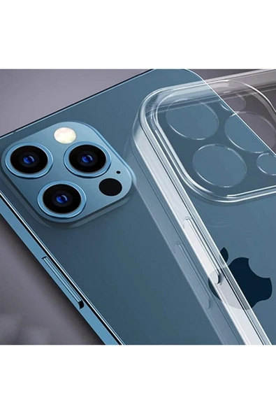 EVAX  (TIPALI ŞEFFAF) 12 Pro Max Kamera Koruyuculu Şarj Yeri Tıpalı Yumuşak Şeffaf Silikon Kılıf - 2