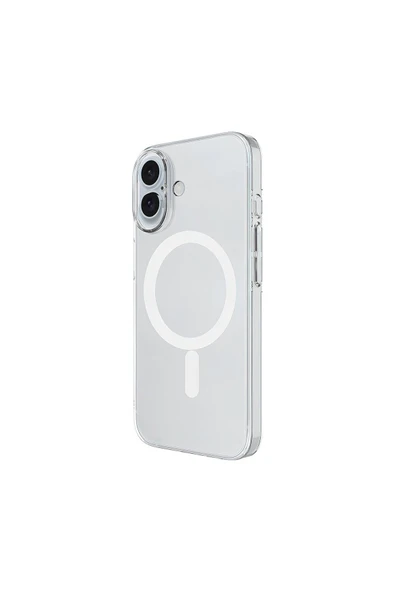 EVAX  (SERT MİKA KILIF) iPhone 16 Uyumlu Şeffaf Sert Mika SARARMAZ Magsafe İnce Fit Kılıf