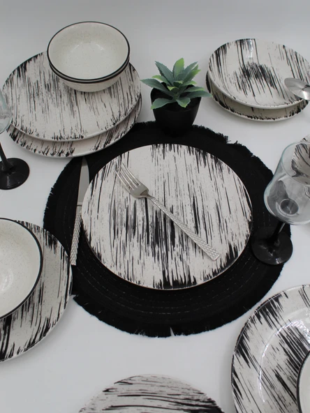 Anka 18 Parça 6 Kişilik Yemek Takımı- Desenli File - 4