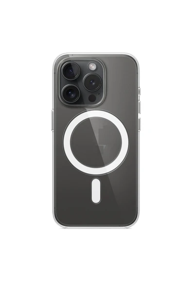 EVAX (MAGSAFE KILIF) Iphone 15 Pro Uyumlu Magsafe Wireless Özellikli Şeffaf Kılıf - 4