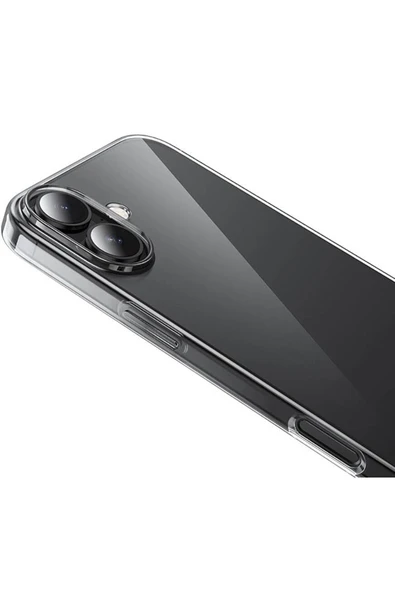 EVAX  (2MM ŞEFFAF) Iphone 16 Plus Uyumlu Şeffaf Yumuşak Esnek Silikon Kılıf - 4