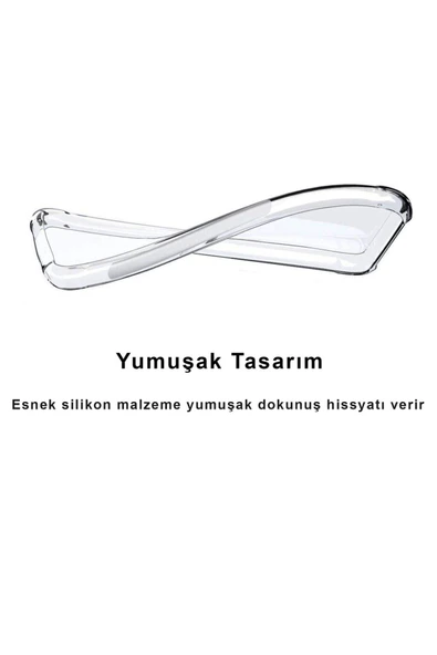 EVAX  (TIPALI ŞEFFAF) Xiaomi Redmi Note 10 Kamera Koruyuculu Şarj Yeri Tıpalı Yumuşak Şeffaf Silikon Kılıf - 3