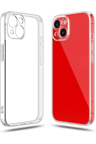 EVAX  İphone 15 Plus Kamera Koruyuculu Yumuşak Şeffaf Silikon Kılıf