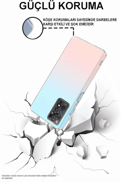 EVAX (TIPALI ŞEFFAF) Redmi Note 11 Pro Kamera Koruyuculu Şarj Yeri Tıpalı Yumuşak Şeffaf Silikon Kılıf - 3