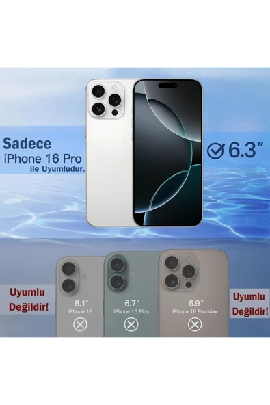 EVAX  (IC) iPhone 16 Pro Uyumlu ANİMASYONLU Şeffaf Sert Mika SARARMAZ Magsafe İnce Kılıf Tasarım - 4