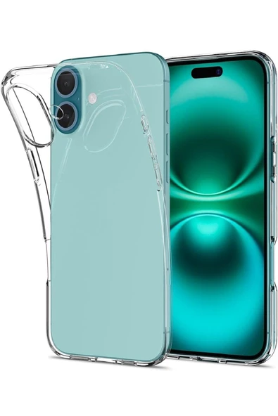 EVAX  (2MM ŞEFFAF) Iphone 16 Plus Uyumlu Şeffaf Yumuşak Esnek Silikon Kılıf