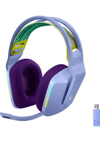 Logitech G G733 LIGHTSPEED RGB Kablosuz 7.1 Surround Ses Oyuncu Kulaklığı - Lila 981-000890