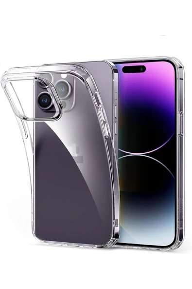 EVAX (2MM ŞEFFAF) Iphone 14 Pro Uyumlu Şeffaf Yumuşak Esnek Silikon Kılıf