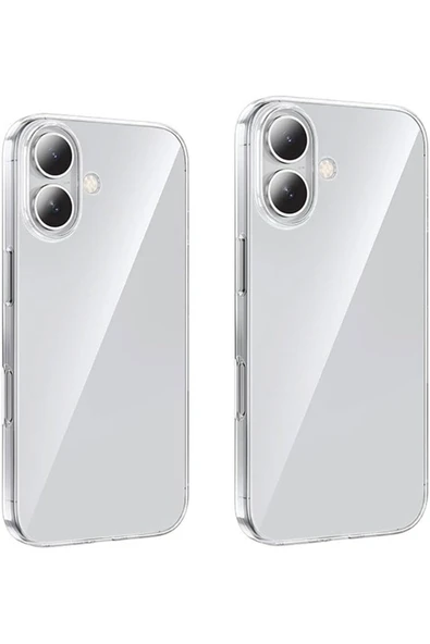 EVAX  (2MM ŞEFFAF) Iphone 16 Plus Uyumlu Şeffaf Yumuşak Esnek Silikon Kılıf - 5