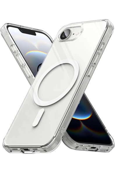 EVAX  (SERT MİKA KILIF) iPhone 16e (2025) Uyumlu Şeffaf Sert Mika SARARMAZ Magsafe İnce Fit Kılıf