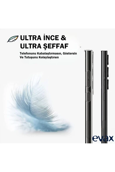 EVAX (LÜX ŞEFFAF) Samsung S25 Ultra Uyumlu Kamera Koruyuculu Lüx Şeffaf Yumuşak Silikon Kılıf - 3